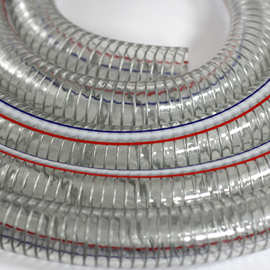 厂家定制PVC钢丝软管 加厚透明吸水管真空管耐温耐油防冻钢丝软管