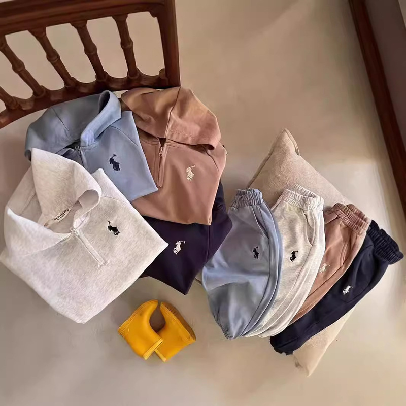 Children's suit 2025 Spring and Autumn New Boys and Girls Korean-style Embroidered Hooded Sweatshirt Baby Sweatpants Two-piece Set