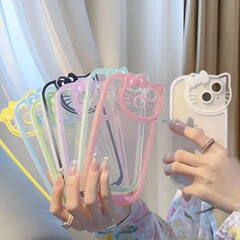 ガールインキャットカメラ iPhone16pro/max Apple 12 携帯電話ケース 11 シンプル XS ソフト XR に適しています