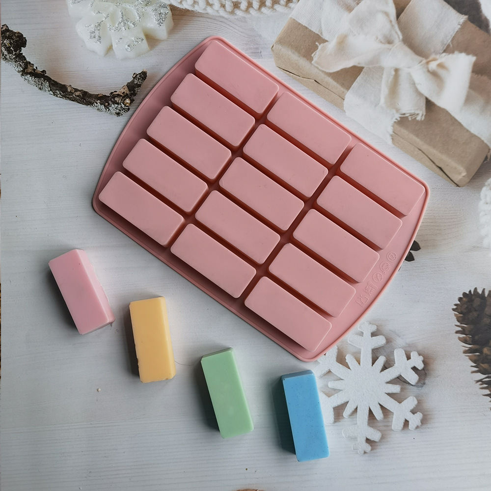 15 líneas largas pequeñas 188 molde de silicona pastel helado pudín molde de postre jabón utensilios