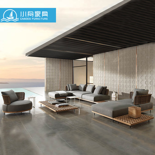 Outdoor Sofa Leisure Combination Open-Air Courtyard Outdoor Designer Rattan Sofa Furniture Villa Terrace Sun Room