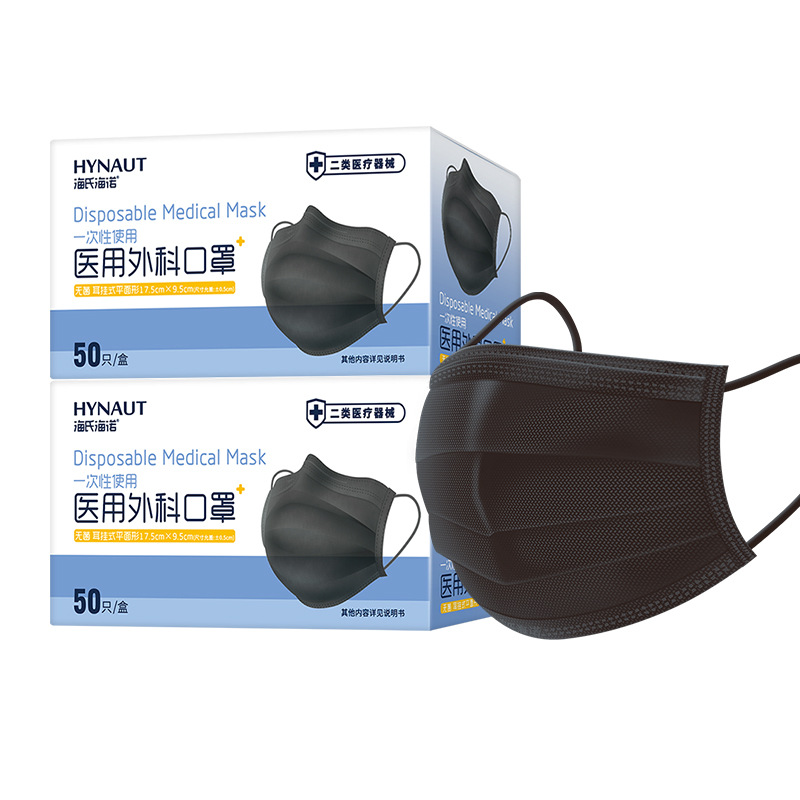 Máscaras quirúrgicas médicas de Heisenuo, máscaras médicas desechables de tres capas de protección de montaje independiente, máscaras médicas desechables al por mayor image 6