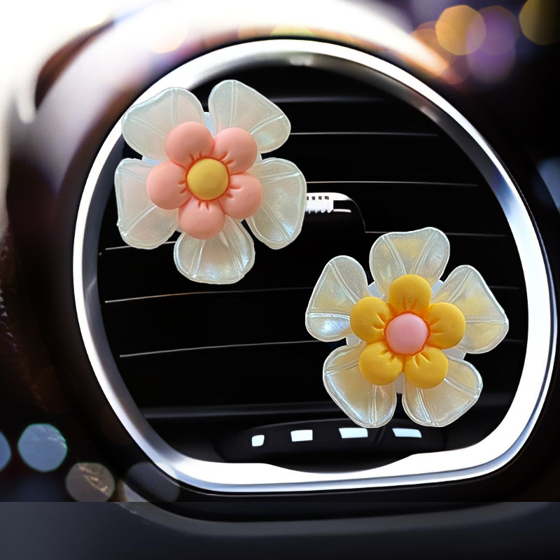 Aire acondicionado de coche, clip de salida de aire, decoración de aromaterapia, decoración de coche, desodorante de coche, perfume, flores frescas creativas