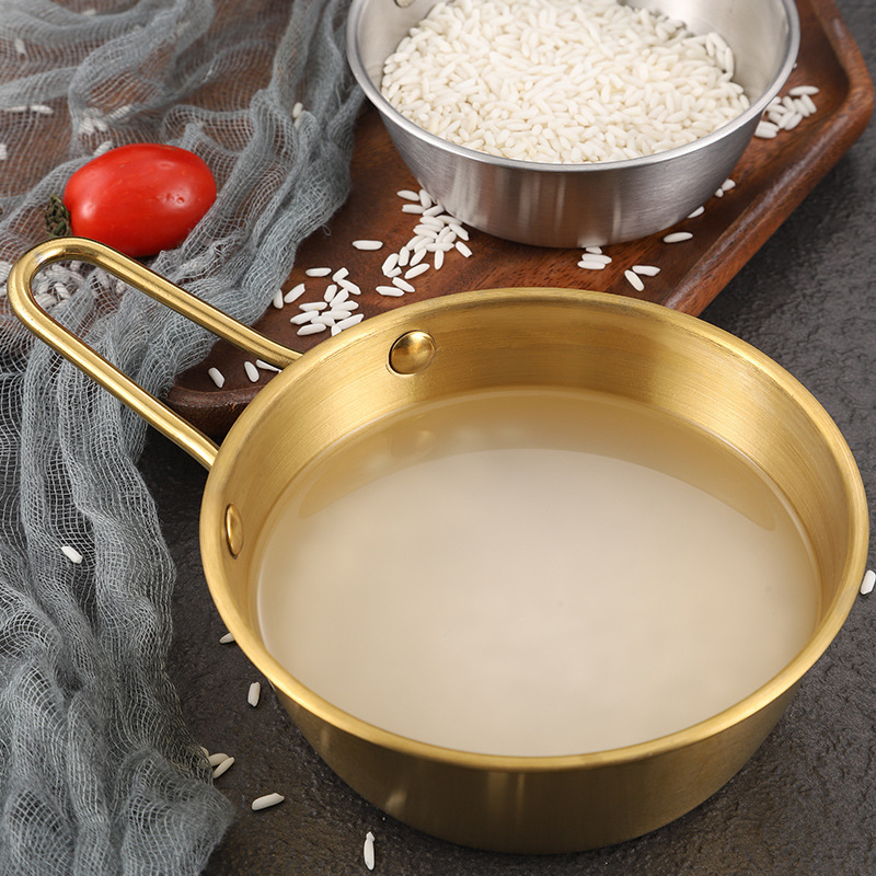 304 tazón de vino de arroz coreano de acero inoxidable ensaladera tazón de arroz dorado con mango restaurante de comida coreana restaurante condimento tazón