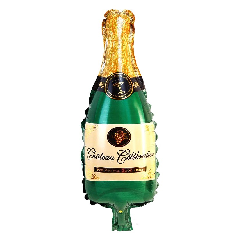 Decoraciones para fiestas, botellas de vino y copas, decoraciones para fiestas, arreglos de cumpleaños, globos de aluminio, decoraciones para fiestas con botellas de vino y copas.