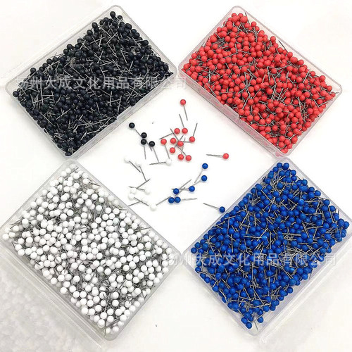 Factory direct sales 4mm color plastic pins cork board floor marking map pin fixed office ball thumbtack