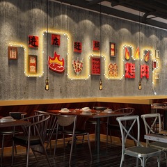 High Molecular LED025 BBQ Restaurant Night Snack Dining Establishment Illuminated Decorative Picture Frame Set LED Lamp Photo Wall