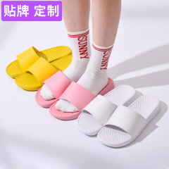 Custom Slippers with Private Label, Soft Home Leisure Bathroom Couple House Shoes Summer Simple Slippers with LOGO Customization