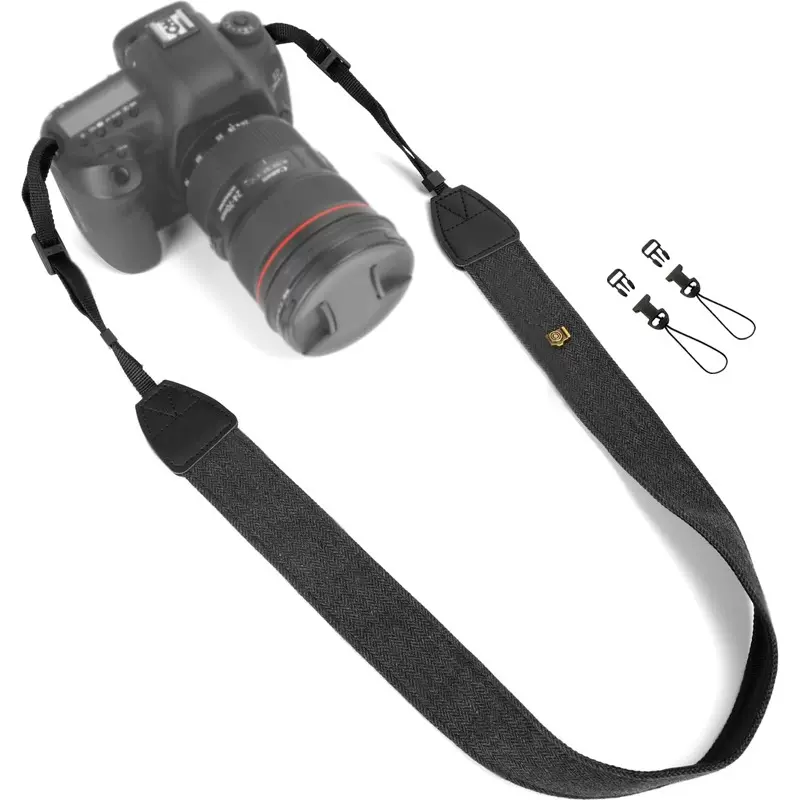 单反相机铜扣背带配飞机扣复古人字纹相机挂绳配件减压微相机肩带