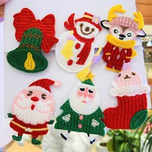 新款歐美聖誕老人發夾針織雪人麋鹿跨境熱賣可愛發卡邊夾兒童頭飾