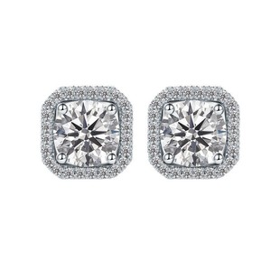 Cross-Border Hot-Selling 925 Sterling Silver Moissanite Earrings, European and American Hot-Selling Fashionable Sterling Silver Earrings, Wholesale from Manufacturers
