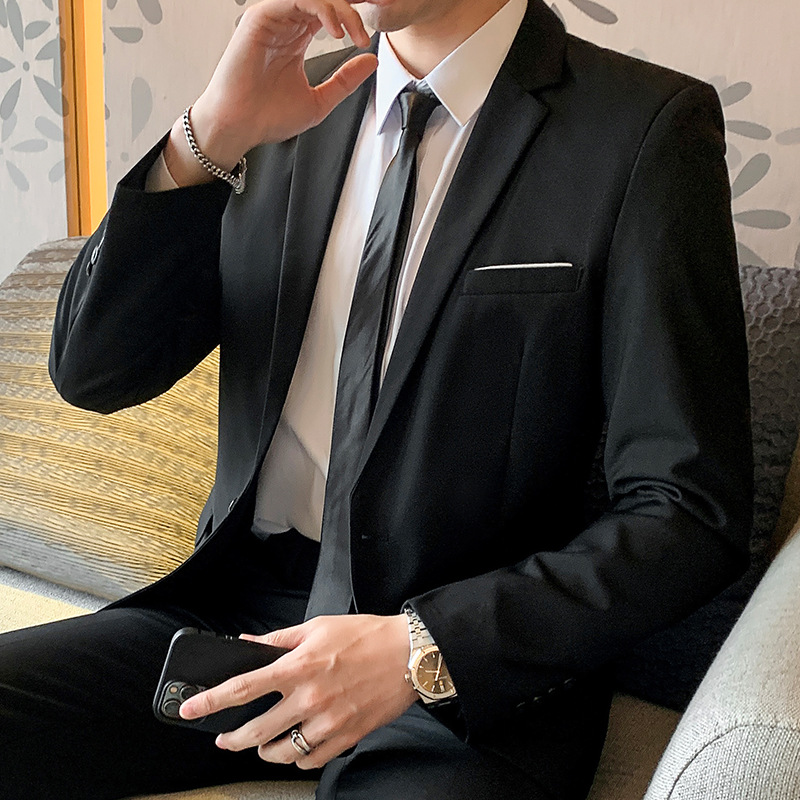Primavera y otoño nuevo pequeño traje de estilo coreano de los hombres traje slim fit hombres jóvenes más tamaño traje chaqueta tendencia de negocios