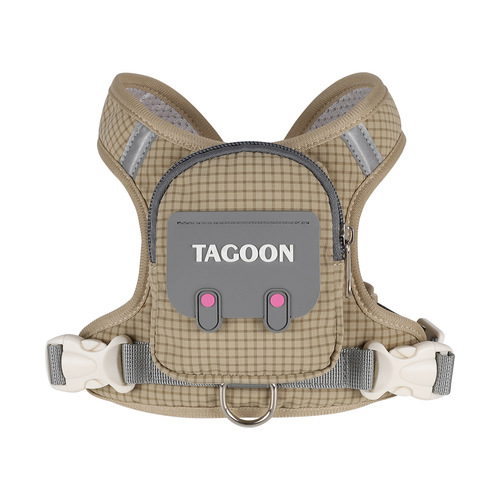 Pet Dog Backpack Outdoor Plaid Dog Leash Convenient Storage Dog Bag Outdoor Dog Walking Rope Harness Ready in Stock