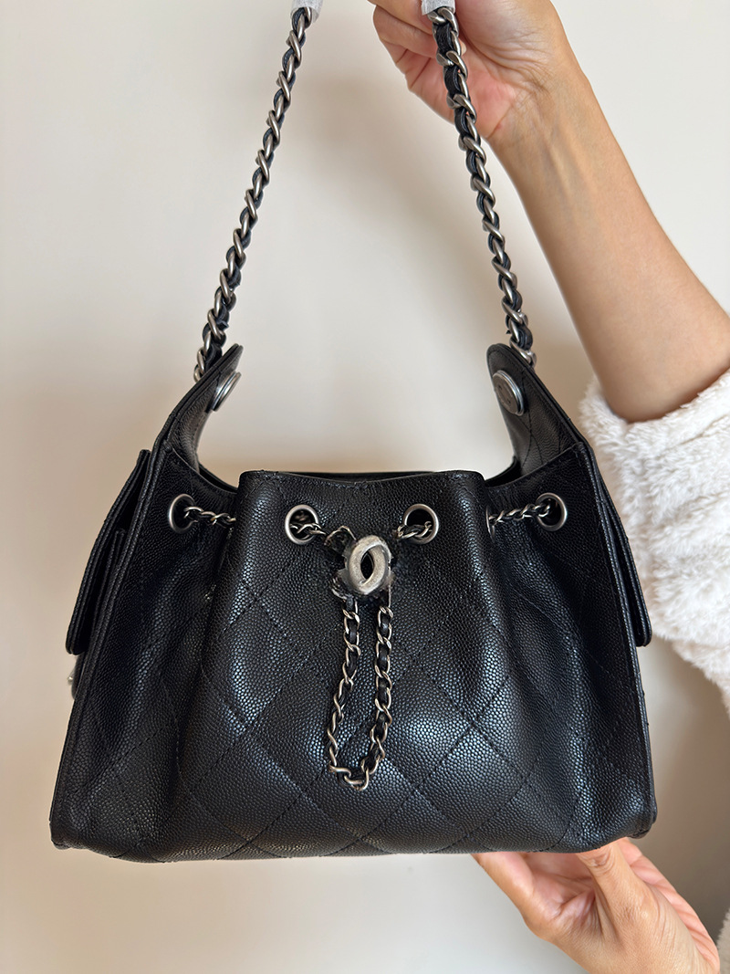 Qadın üçün kviltli zəncir çantaları, mini hobo modeli