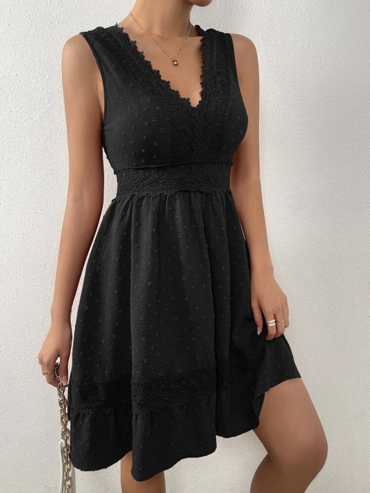 Women's Regular Dress Sexy V Neck Sleeveless Solid Color Above Knee Holiday Daily display picture 3