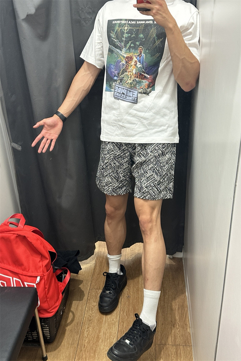 Men's Mid-Length Basketball Sports Shorts Chinese Style Printed Heavy Duty Drape Casual Wide Leg Beach Five Point_viptrois.com