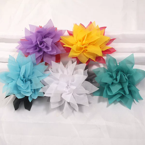 10CM fabric artificial flowers DIY handmade bow hairpin silk flower weaving crafts straw bag artificial flower accessories