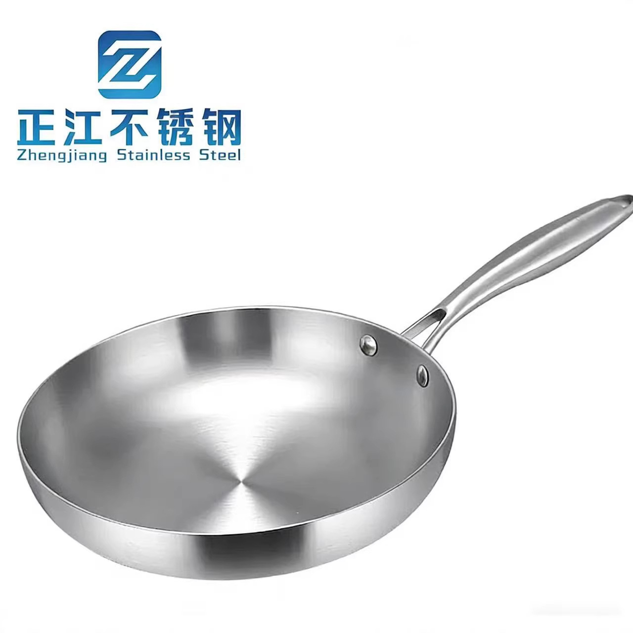 Stainless Steel Frying Pan, Non-coated, Non-stick, Flat-bottomed Pan,...