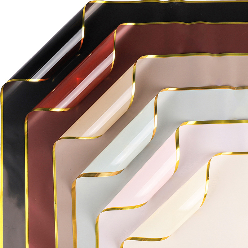 Qixi oro ión papel de embalaje de flores plástico OPP película hecha a mano DIY florista materiales impermeables al por mayor