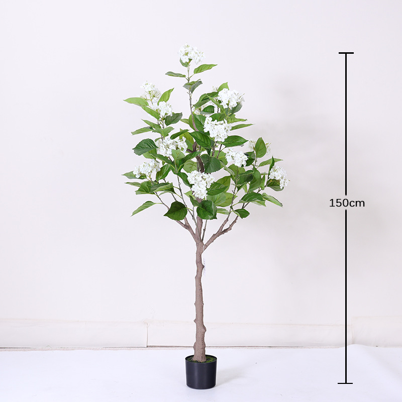 Simulación de plantas verdes, sensación avanzada, hortensias, árboles falsos, plantas en macetas, decoración de sala de estar de interior, plantas falsas, decoración del hogar de piso