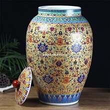 景德镇陶瓷米缸30斤56斤带盖油缸水缸酒缸储米罐桶防潮 客厅摆设