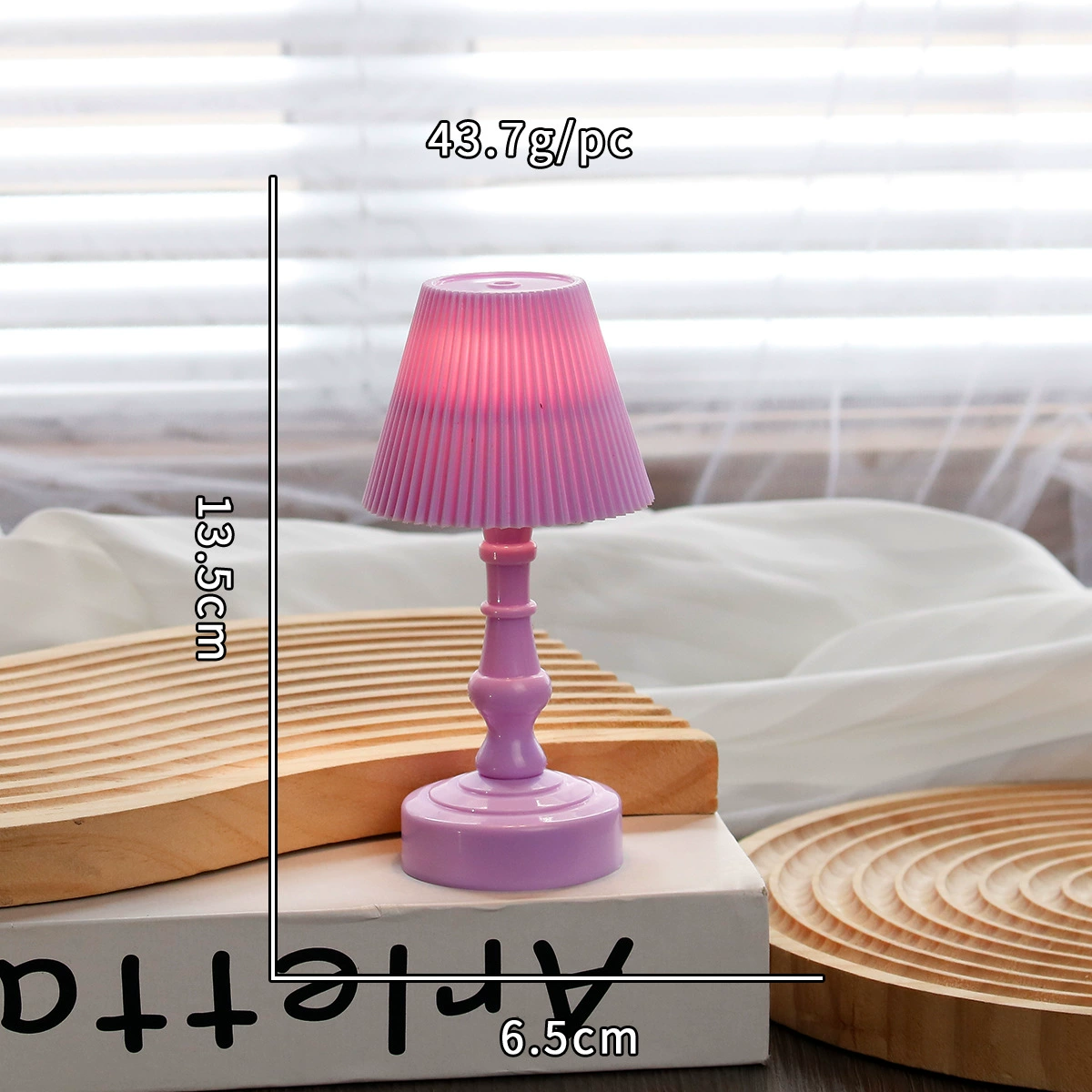 Transparent LED projector table lamp, electronic night light, battery‑powered (3×AG13), multiple styles