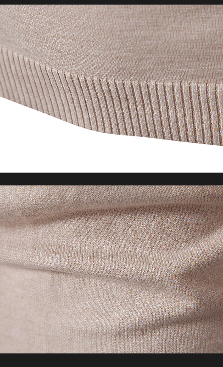Classic Men's Crewneck Sweater Solid Colour Minimalist Knit Top_voghion.com