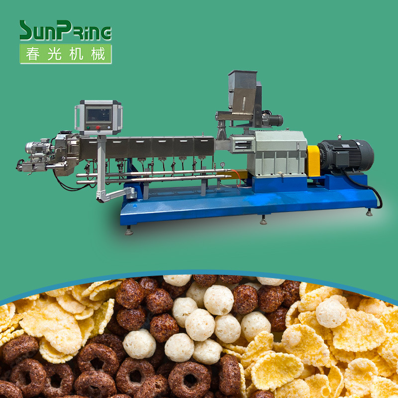 早餐燕麦片谷物生产线 早餐谷物脆食品膨化机 冲泡谷物片生产线