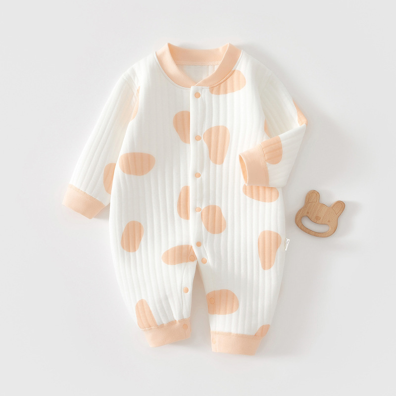 婴幼儿春秋冬三层保暖外出家居服宝宝夹棉时尚爬服安阳童装连体衣|undefined