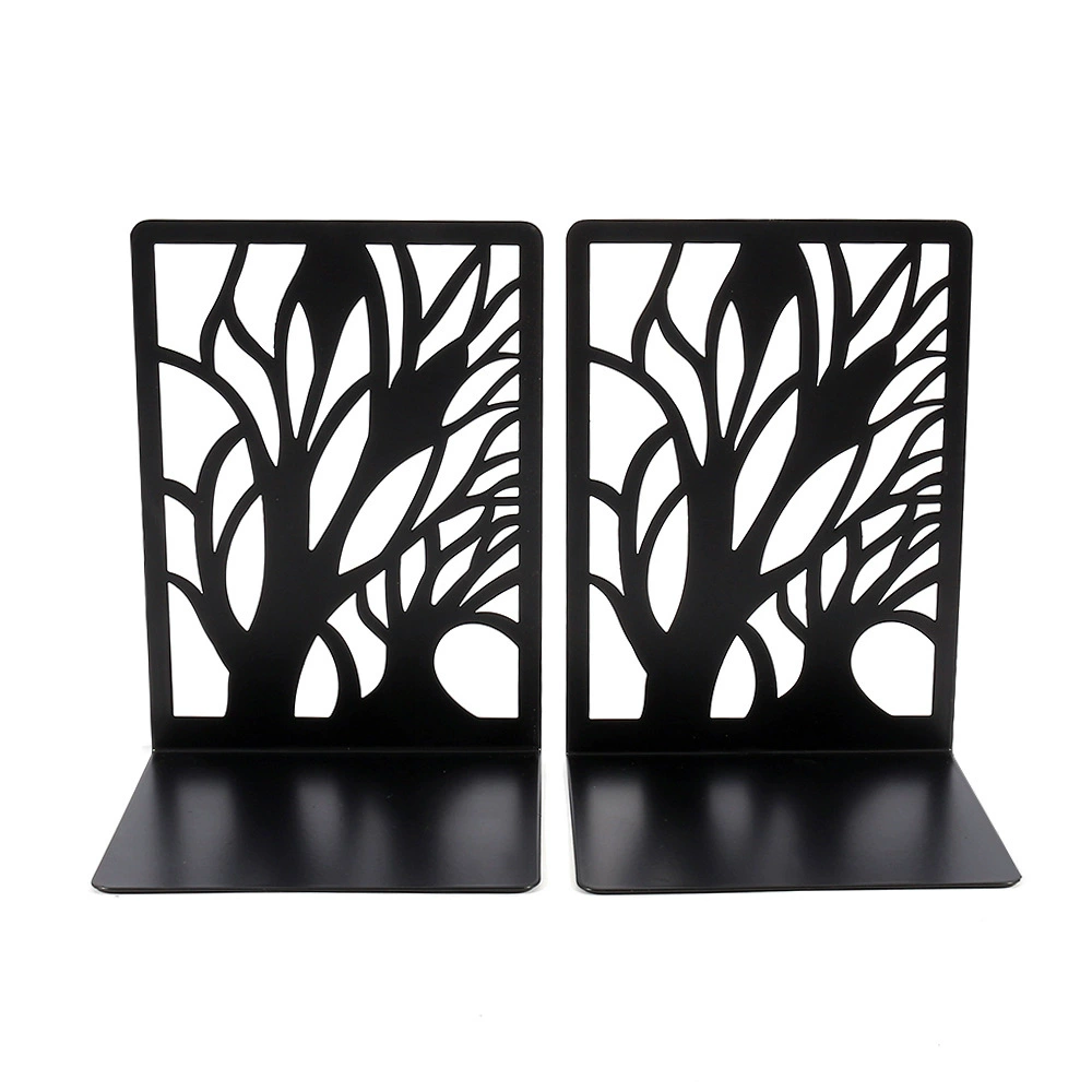 Bookends (Life Tree) Metal Tree-Shadow Design, Desktop Book Storage Pair, Decorative