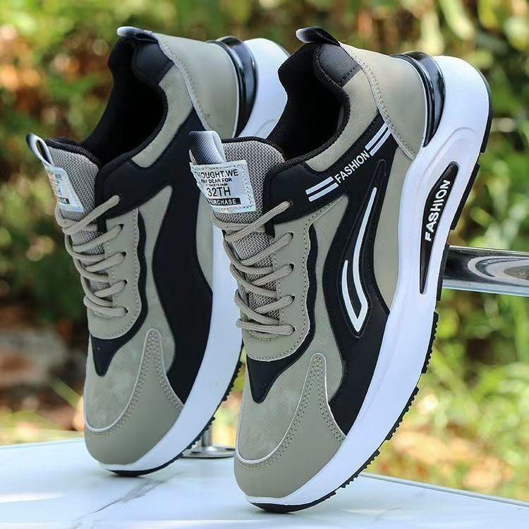 Men's Leather Waterproof 2025 New Anti-Slip Sports Shoes for Men, Versatile Soft Sole Wear-Resistant Casual Running Shoes for Men