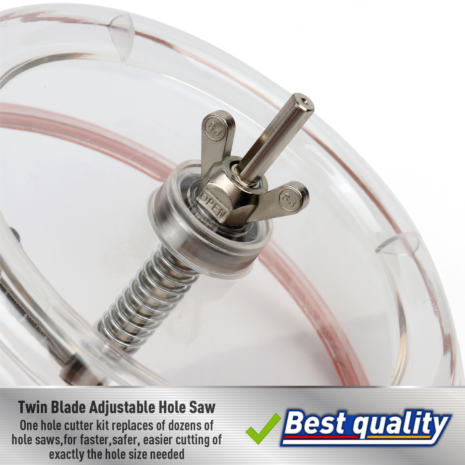 Abridor de agujeros ajustable sierra de banda ABS cubierta de polvo y herramienta de perforación de rodamientos de bolas resistentes