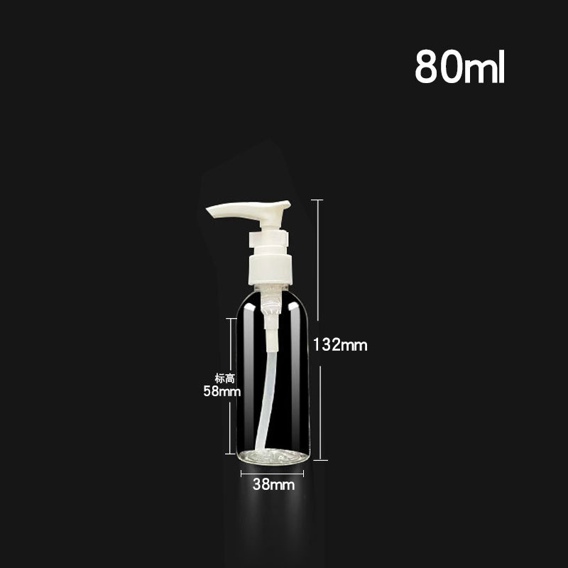 Botella de la bomba transparente para mascotas Botella de la prensa de la loción Botella de plástico transparente PET clip de la botella de la bomba de pico de pato botella dividida