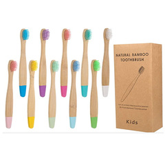 Children's Bamboo Toothbrush Healthy Lilac Hand Painted Wooden Toothbrush Daily Use 10 Pack Home Children's Bamboo Toothbrush