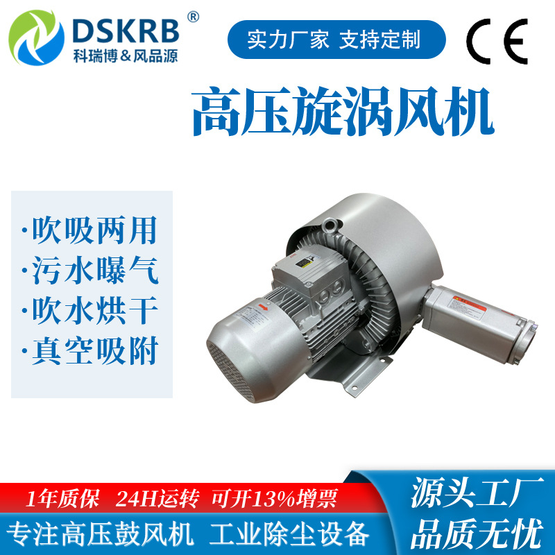 人工造景旋涡风机 3KW高压漩涡风机 双叶轮水底曝气温泉冒气泡泵