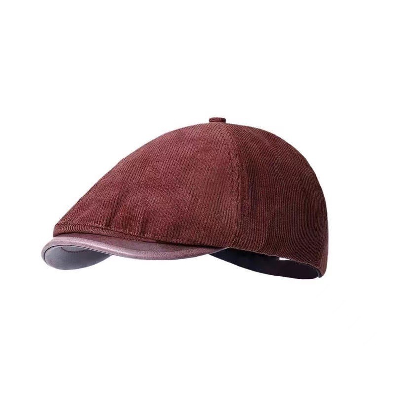 Corduroy forward cap-[burgundy red]