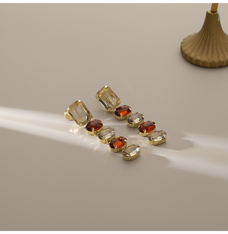 Drop Earrings, Ear Cuffs Classification 1 Pair Elegant Geometric Plating Copper Imitation Crystal Drop Earrings Ear Cuffs