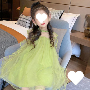 Girls Summer Dress 2025 New Children's Skirt Summer Dress Little Girl Fashionable Princess Dress Performance Costume Puffy