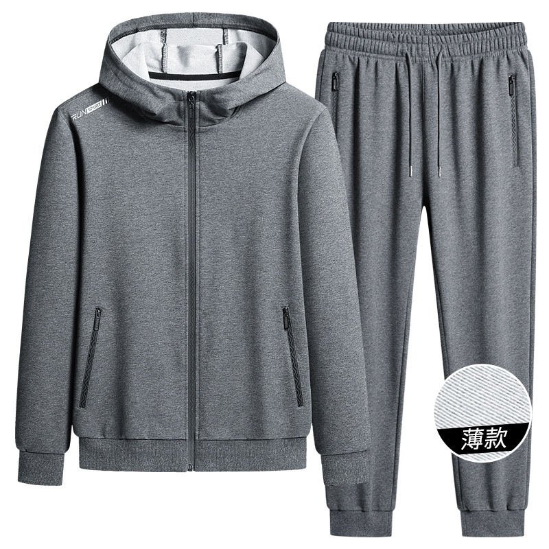 L - 8XL primavera y otoño trajes deportivos de tamaño grande hombres con capuz cardigan camiseta calzado pantalones casuales para hombres running fitness