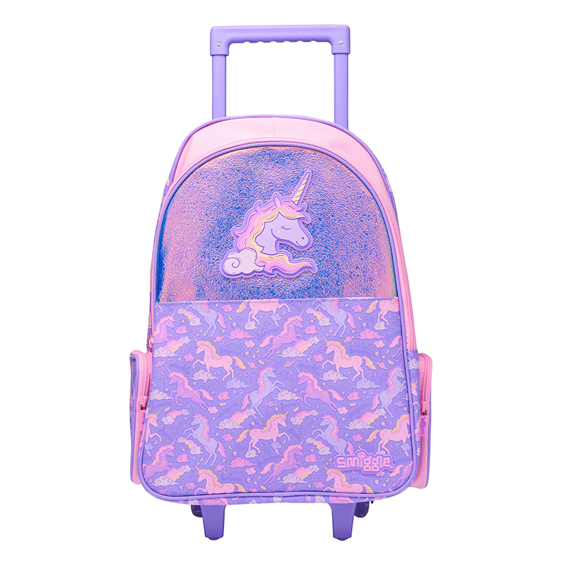보라색 구름 유니콘 트롤리 학교 가방