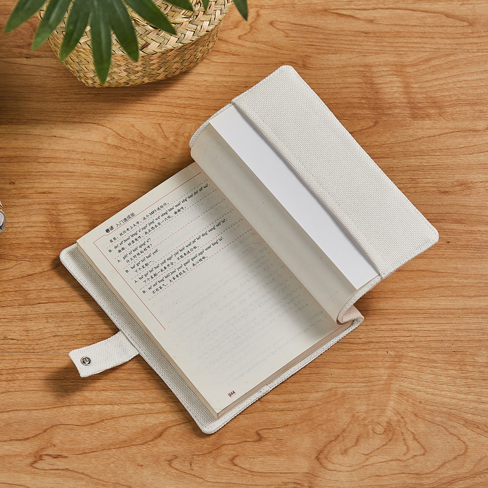 Cubierta de libro personalizada 380 gramos compuesto algodón y lino portátil portátil xqds0202a