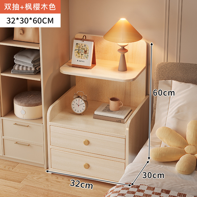 Mini dormitorio doméstico pequeño nórdico, armario de almacenamiento junto a la cama, armario pequeño, estante de cabecera para alquiler