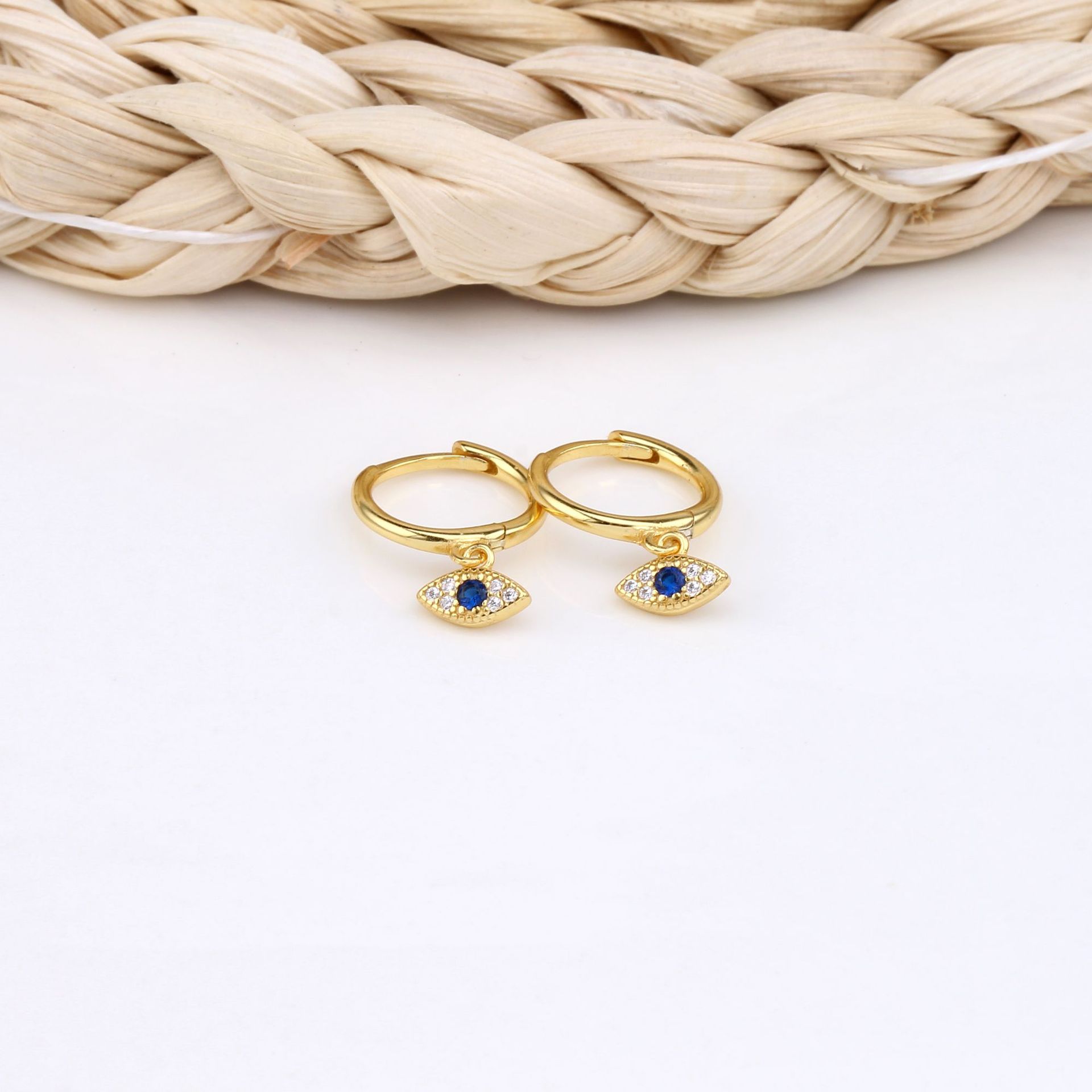 Drop Earrings Classification 1 Pair 925 Sterling Silver Zircon Devil'S Eye Drop Earrings