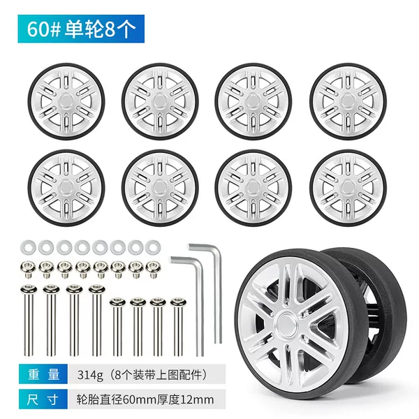 Replacement Parts for Suitcase Wheels in Stock, Travel Suitcase Universal Wheels, Trolley Case Rubber Silent Casters