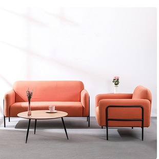 Scandinavian High-End Single Sofa Chair, Technology Cloth Sofa, Small Apartment Cat-Scratch Leather Sofa, Living Room Iron Sofa
