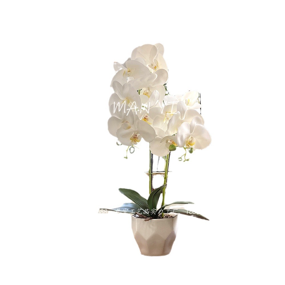 Fake flower 3D printing film feel Phalaenopsis bonsai artificial flower artificial plant simulation potted flower bionic 5