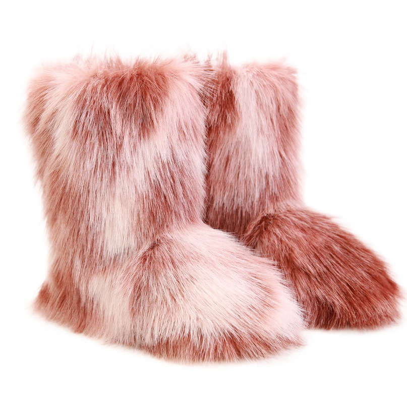 Fabricantes al por mayor 2025 primavera nuevo estilo tie-dye how botas de nieve otoño e invierno botas de piel al aire libre para mujer