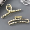 Large Pearl Rhinestone Clothes Hanger KC Gold + Pearl Rhinestone Rectangular