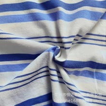 针织140克纯棉大循环彩条色织汗布单面布