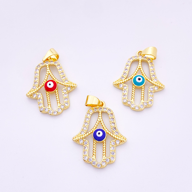 Joyería transfronteriza accesorios circón ojo l diablo palma amor estrella solo colgante diy collar pulsera